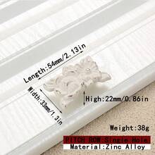 1pc Solid Zinc Alloy Cabinet/Drawer Pull Handle, Floral European Style Dresser Knob, Luxury Palace Design Furniture Bedroom Wardrobe Door Handles, Drawer Pulls - White - View 7