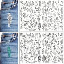 LAMYA 花朵水溶性手工缝纫稳定剂自粘水溶性绣花布背胶DIY刺绣面料蒲公英雏菊刺绣针法纸带花朵图案 - 白色 - 查看 10