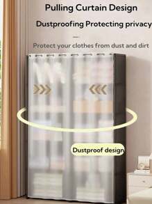 5/6 Layers Wardrobe Dustproof High Capacity Storage Rack With Curtains Portable Simple Modular Clothes Organizer Cabinet Closet Organizer Shelves