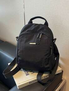 1pc Women's Backpack, Large Capacity Minimalist Fashion Sports Outdoor Backpack, Handbag, Shoulder Bag, Travel Bag, Mountaineering Backpack, Multi-Zipper Bag, Portable Multi-Function Casual Backpack, High-Grade Luggage, School Supplies, School Backpack, School Bag, Backpack For School, Back To School Backpack, School Bookbag, Backpack School, Lightweight, Suitable For Teen Girls Women College Students, Rookies & White-Collar Workers, Perfect For Back To School, First Day Of School, College