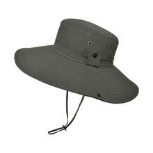 男士户外钓鱼纯色速干透气防紫外线渔夫帽，可翻转西部牛仔风格遮阳帽