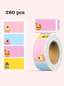 280 buah Stiker Perekat Nama Kartun, Stiker Label Warna-warni PVC untuk Kembali ke Sekolah Siswa, Stiker Persegi Perekat Tulisan Tangan, Hari Pertama Sekolah - MultiWarna - View 9