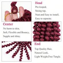 VENDAD-Leeven 3 Packs Wand Curl Maican Bounce Crochet Hair 8 Inch Synthetic Jumpy Wand Curly Hair Extensions Ombre Purple Twist Crochet Braiding Hair 20 Strands Pack - 1B/Tím - Xem 4