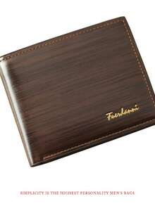 One-Piece/Light Coffee/Dark Coffee/Blue With Stainless Steel Wallet New Men's Wallet Short Glossy Wallet Fashionable Loose-Leaf Soft Leather Daily Essential - Multicolor - View 12