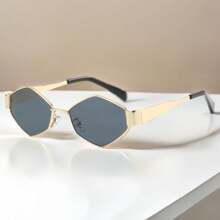 2 pièces Lunettes de vue vintage asymétriques or-gris et or-brun