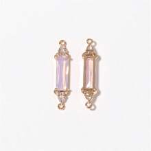 2 pièces/set Boucles d'oreilles élégantes aux zirconiums micropavés de couleurs mixtes, boucles d'oreilles pendantes géométriques polyvalentes à la mode pour femmes. Convient pour la fabrication de bijoux tels que colliers, bracelets, boucles d'oreilles, porte-clés
