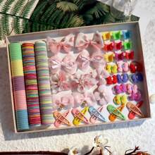 190pcs Women Hair Scrunchies, Hair Ties, Disposable Hair Rings, Hair Accessories Set, Suitable For Casual And Decoration, Claw Clips