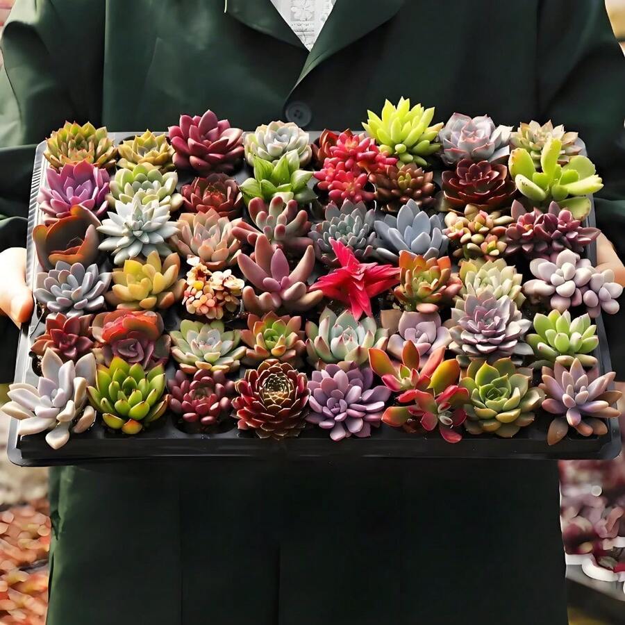 50pcs Rare Succulent Plant Seeds Perfect For Unique Wedding Decor, Party Favors, & Home Plants - Mix Color - View 1