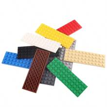 KIDNOAM 5 Stücke 4*12 kleine Partikel Bausteine Doppelseitige Basisplatten, lose Bausteine, Lernspielzeug