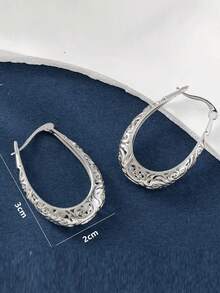 1 Pair Copper Polished Heart Shaped Earrings, Elegant & Versatile, Sweet Gift For Women - Round - View 5