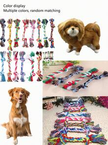 3/1 件宠物狗咬绳玩具，狗狗磨牙绳，互动编织绳 - 彩色 - 查看 6