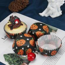 100pcs Halloween Series Cake Cupcake Dessert Cupcake Decoration Day Of The Dead Party Dessert Decoration And Gifts - Multicolor - View 7