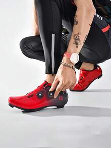 Unisex SPD Cycling Shoes, Suitable For Peloton Indoor Cycling And Outdoor Biking, Compatible With Cleats, Non-Slip And Durable, Lightweight And Comfortable - Red - View 9