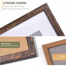 8x10 Picture Frames, Red Frames With Black Mat, Display Pictures 5x7 With Mat Or 8x10 Without, Photo Frame For Wall Or Table Display, 2 Pack - brown*4 - View 6
