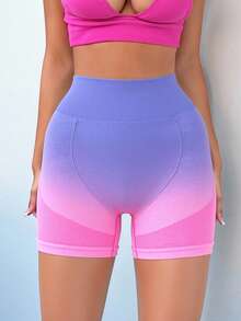 Short Deportivo Degradado – Cómodo para Deporte y Entrenamiento - Lila Púrpura - Ver 3