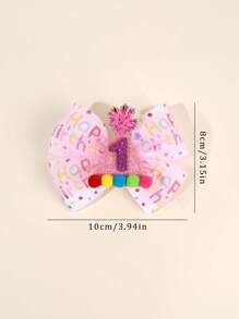 1 pieza Lazo para el cabello de cumpleaños feliz para niñas, diadema con brillo de número de cumpleaños, clip de cocodrilo con pompón, horquillas lindas y dulces para el día del cumpleaños, accesorios para el cabello de adolescentes