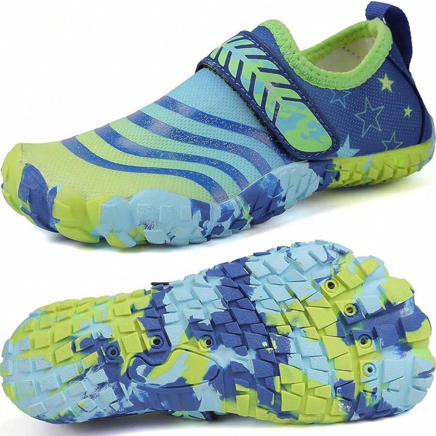 Shoes Barefoot Aqua Socks Outdoor Indoor Quick Dry Sandals Lightweight Slip On Walking Sneakers Beach Pool Swim (Little/Big) - 藍色 - 查看 1