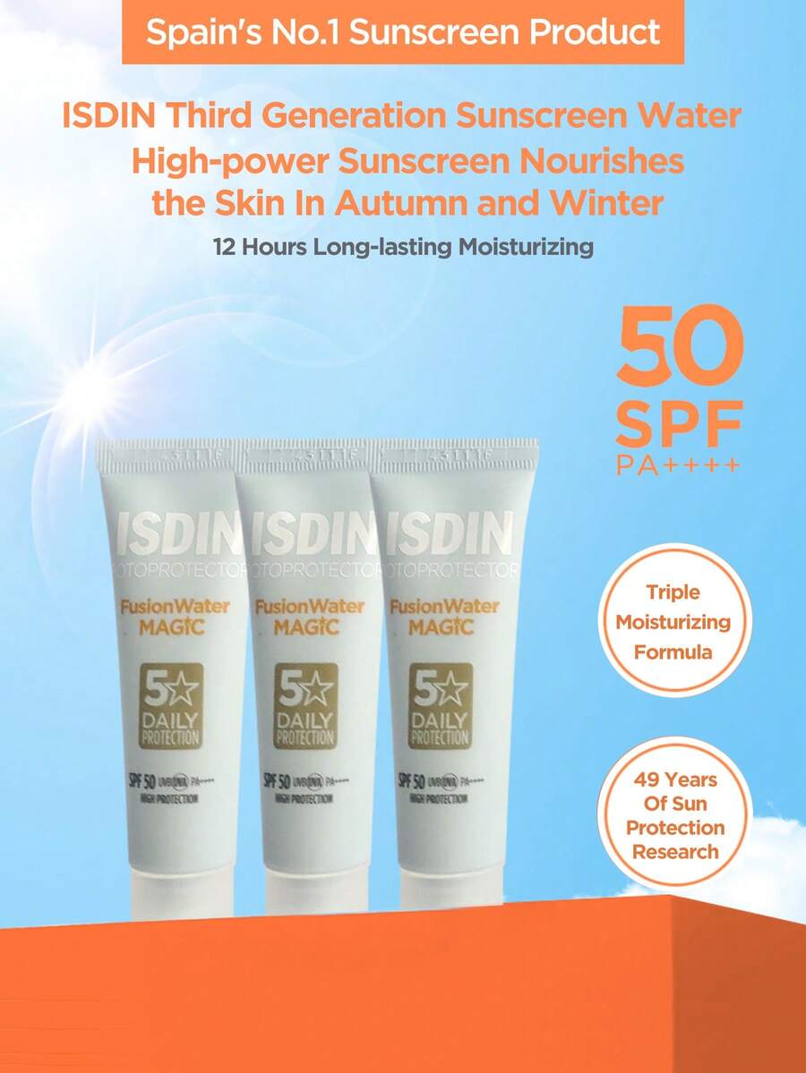 ISDIN 3rd Generation Aqua-Sensation Lightweight Facial Sunscreen Lotion - Blue Classic-12ml*3 - View 1