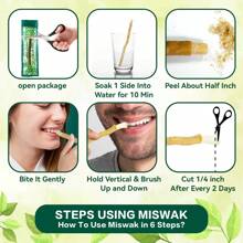 Ultra-Thin Natural Branch Miswak Toothbrush Ergonomic Toothbrush Stick Organic Wooden Slim & Minimalist Travel-Friendly Toothbrush Gentle Bristles Gentle Bristles Gift
