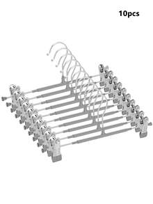 30 PacK Metal Pants Hangers With Adjustable Clips And Swivel Hook, Heavy Duty Non-Slip Skirt Hangers For Closet Storage, Space Saving Clothes Hangers For Socks, Dress, Jacket, Bathroom And Bedroom Accessories