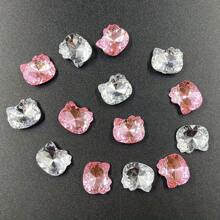 10/20/30 Peças Decorações de Unhas Acrílicas Decorativas Mistas de Gatos/Pedras De Rosa E Rinostones Fofos - Misturado Aleatório