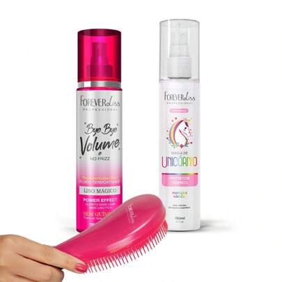 FOREVER LISS Kit Protetor Térmico Com Escova Desembaraçadora Forever Liss