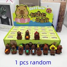 1pc/4pcs Capybara Plush Animal Mystery Blind Box Pendant Accessory, Cute Small Gift For Back To School, Gift Suitable For 14 Years Old And Above For Holiday Party, Birthday, Festival, Cartoon Toy Surprise