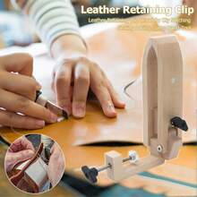 New Handmade Wooden Clamp, Leather Sewing DIY Tool Wooden Holder Fixed Frame For Hand Stitching Leather Craft - Wood Color - View 5