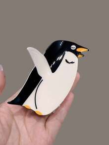 1 件装可爱企鹅发夹时尚多色醋酸纤维发夹发饰女士时尚发夹女式爪夹 - 彩色 - 查看 5