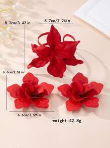 2 Peças Conjunto de Pulseira e Brincos Florais Grandes, Vintage e Únicos, Adequado para Uso Diário de Mulheres