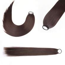 Long Straight Ponytail Extension 24Inch Ponytail Hair Extensions Synthetic Hair On Elastic Band Hairpiece