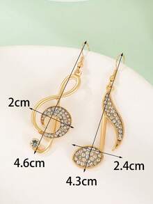 1 对时尚优雅百搭音符吊坠耳环，适合女士日常佩戴、聚会、派对、音乐节 - 款式7548 - 查看 6