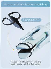 Auto Hair Curler And Straightener 2 In 1, 32mm Automatic Curling Iron With 4 Temperature, Automatic Shut-Off, Anti-Scald Rotating Curling Wand For Hair Styling, Blue