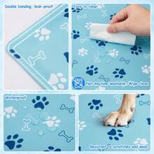 Ownpets Pet Cooling Mat For Dogs & Cats, Water-Filled Leak-Proof Ice Pad, Durable Oxford Fabric, Indoor-Outdoor Use, Lake Blue, Size L - 藍色 - 查看 6