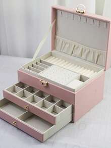 1 pieza Caja de almacenamiento de joyas blanca - Regalo del Día de San Valentín