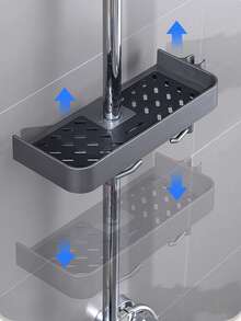 Wall Mounted Adjustable Shower Caddy, Rustproof Bath Storage Organizer Rack For Shampoo, Conditioner, Soap, Lotion, Bathroom Accessories - Multicolor - View 5