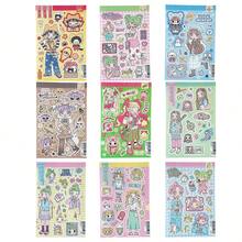 1 张韩国可爱女孩卡通人物贴纸，DIY 装饰贴纸，适合剪贴簿学校用品，返校 - 彩色 - 查看 6