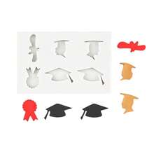 1 pieza de molde de silicona en forma de birrete de graduación para manualidades de arcilla, yeso y resina - Gris - Ver 4