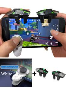 Six-Finger Gamepad With High-Sensitivity Buttons And Aim Assist For Mobile Gaming - Compatible With IPhone, Android And IPad