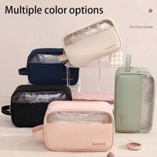 1 pièce Sac de maquillage mode unisexe, organisateur de toilette de voyage, étui cosmétique imperméable à suspendre avec compartiments secs/humides grande capacité. Accessoires de voyage essentiels pour les vacances, l'été, la rentrée scolaire. Sac de voyage, sac de toilette