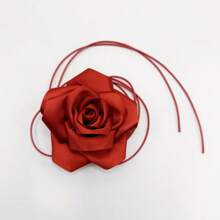 Blooming Satin Rose Lace-Up Necklace, Waist Chain, Chest Flower Shapewear Waist Belt, Vintage Decorative Accessory For Women
