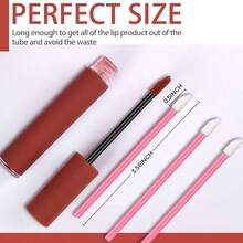 100 piezas Brochas desechables para labios, aplicador portátil de lápiz labial, brocha de maquillaje para lápiz labial, brillo de labios, máscara de labios, corrector, sombra de ojos, brocha con felpa de uso múltiple