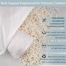 Talatex Talalay 100% Natural Premium Adjustable Latex Pillow, Shredded Latex Pillow Helps Relieve Pressure, Perfect Package Best Gift With Removable  Cover (SilkStrand, Queen) - Multicolor - View 2