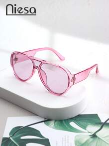 1pc Women's Fashion Pilot Frameless Glasses, Classic Glasses, Solid Color Boho PC (Polycarbonate) Glasses, Suitable For All Seasons