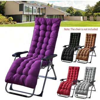 1 件躺椅垫防水加厚拉绒躺椅垫加厚双面摇椅垫午休折叠椅垫，固定顶盖丰满填充高级珍珠棉