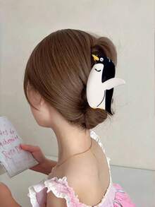 1 件装可爱企鹅发夹时尚多色醋酸纤维发夹发饰女士时尚发夹女式爪夹 - 彩色 - 查看 2