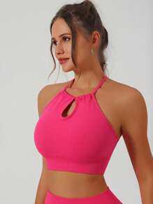 Women's Wireless Hollow Racerback Sports Bra