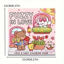 1pc Fuzzy In Love :Easy 50pagaColoring Book For Adults And Teens, Colouring Book Super Cute Designs Of Cozy, Hygge Spaces For Relaxation (Cozy Spaces Coloring) .Adult Stress Relieving Coloring Book With The Theme Of Stress Relieving Coloring Book [Hand Drawn Must-Have] .Back To School A Relaxing Gift For Friends, Couples, And Family . Painting Kit [Default Without Pen] Mark Pen Set