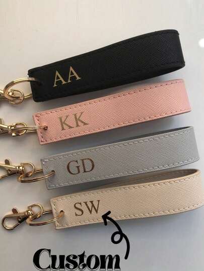 Custom PU Leather Keychain With Ring, Elegant Handmade Bag Charm, Car Hook, Unique Fashion Accessory With Personalized Name, Best Gift For Her, Christmas Gift, Valentine's Day Gift, Mother's Day Gift, Teacher's Day Gift, Thanksgiving Gift