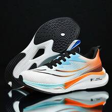 New Breathable & Durable Unisex Outdoor Sports Sneakers, Lightweight Cushioned Rebound Competitive Running Shoes For Students And Adults - Orange - View 5